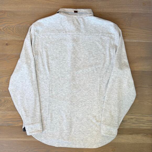 Fundamental Coast Andy Knit Shirt Soft Stretch White Gray Mens Size Large - Picture 6 of 10